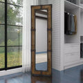 Specchio da Terra Rustico in Legno Marrone - Autoportante, Decorativo, Intagliato, Nessun Montaggio Richiesto