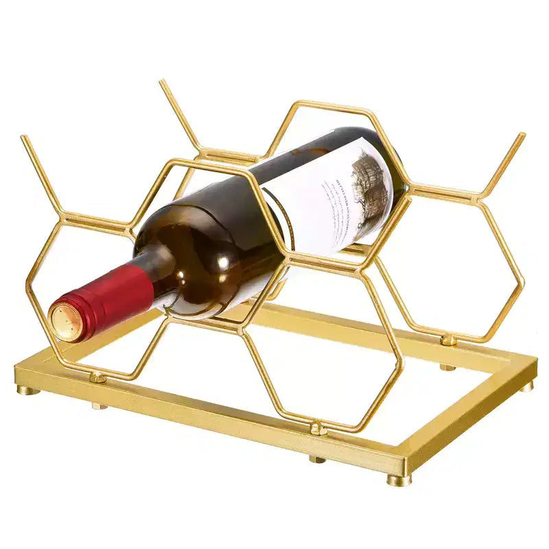 Unique Bargains Countertop Freestanding Geometric Space Saving Wine Rack
