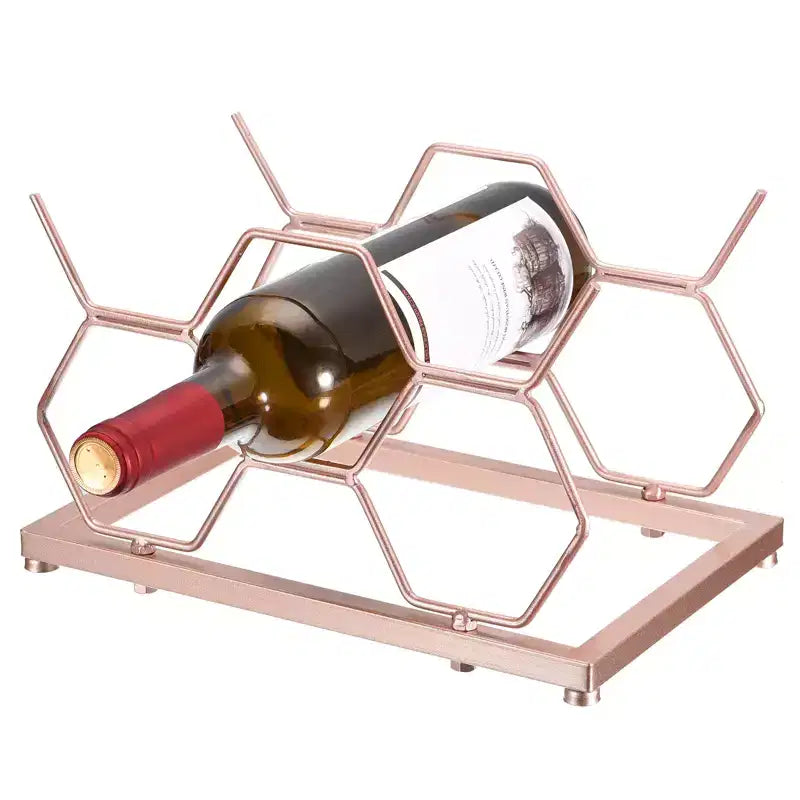 Unique Bargains Countertop Freestanding Geometric Space Saving Wine Rack