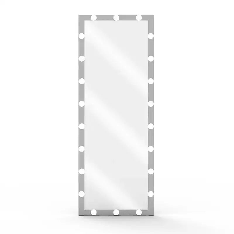 63x24 Silver Hollywood Full Length Mirror with Lights: 4 Color Modes, Touch Control, Wall Mounted or Standing