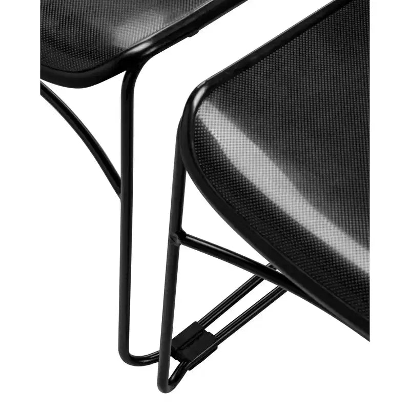 2pk Multi Purpose Ultra Compact Stack Chair Black - Hampden Furnishings: Sled Base, Polypropylene, No Assembly Required