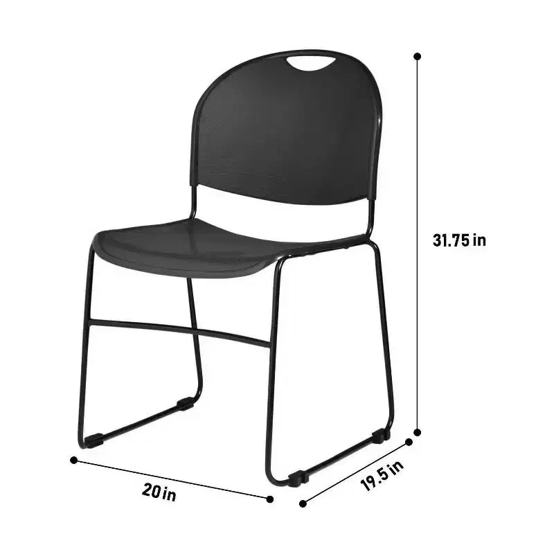 2pk Multi Purpose Ultra Compact Stack Chair Black - Hampden Furnishings: Sled Base, Polypropylene, No Assembly Required
