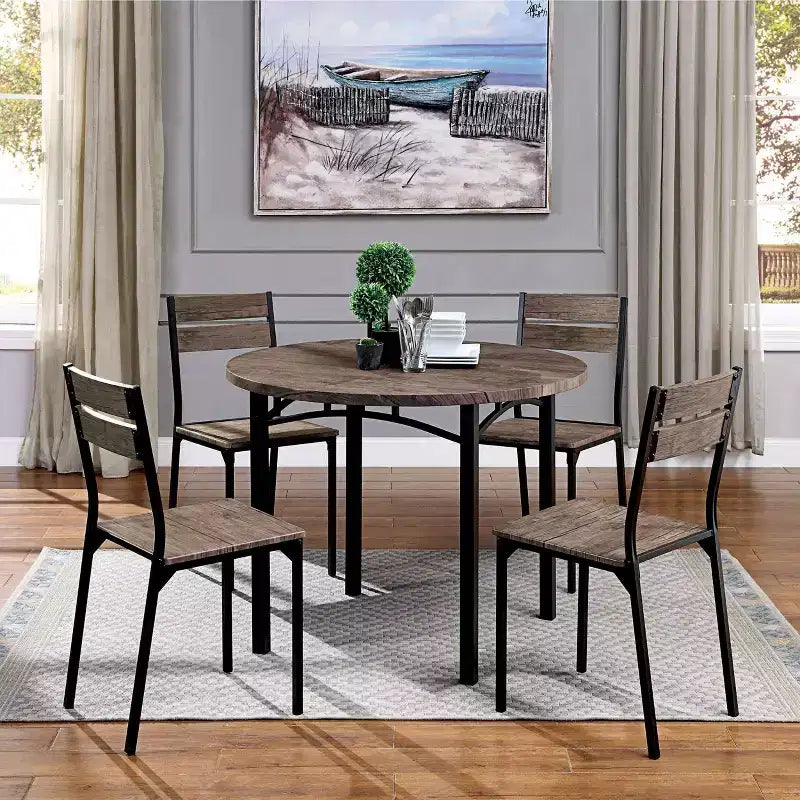 24/7 Shop At Home Set of 2 Verve Metal Dining Chair Antique Brown