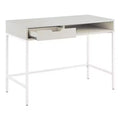 40" Contempo Desk with Drawer and Shelf White Oak - OSP Home Furnishings: Sturdy Steel Frame, MDF Surface