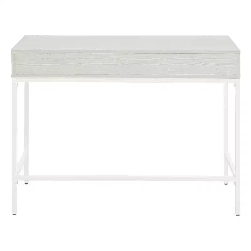 40" Contempo Desk with Drawer and Shelf White Oak - OSP Home Furnishings: Sturdy Steel Frame, MDF Surface