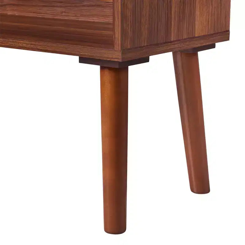 58" Kingston Bookshelf with Faux Marble Top Solid Wood Leg Walnut - Teamson Home: Mid-Century Storage, 4 Open Shelves