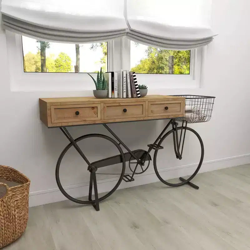 Olivia & May Farmhouse Metal Console Table Red: Iron Frame, MDF Top, No Assembly Required