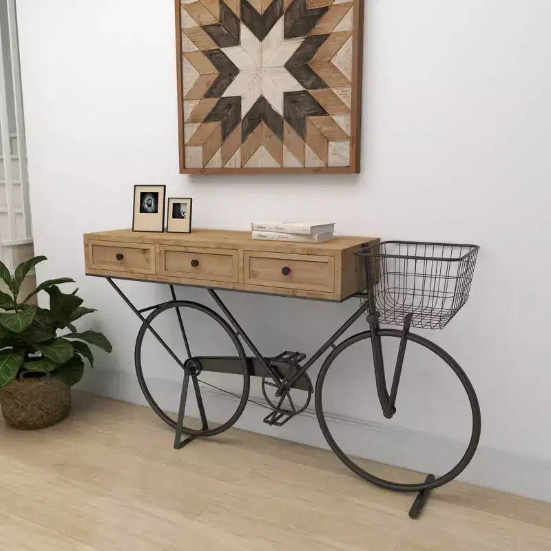 Olivia & May Farmhouse Metal Console Table Red: Iron Frame, MDF Top, No Assembly Required