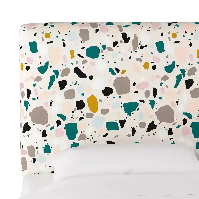 Skyline Furniture Olivia Upholstered Headboard Terrazzo Emerald Ochre