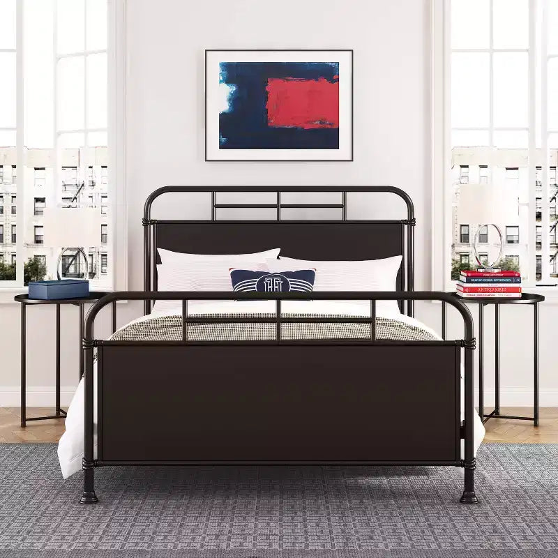 Tavor Industrial Metal Bed - Finch