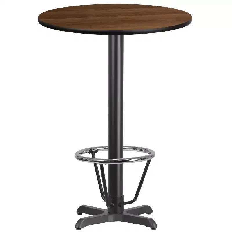 Flash Furniture 30'' Round Laminate Table Top with 22'' x 22'' Bar Height Table Base and Foot Ring