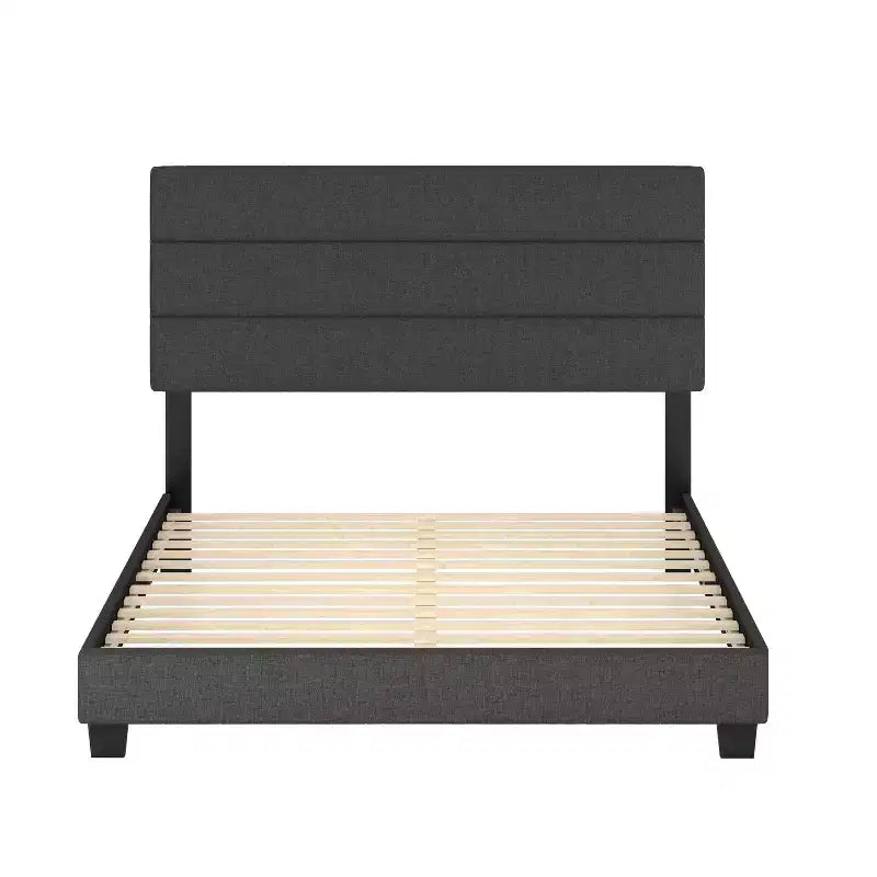 Marino Linen Channel Upholstered Platform Bed - Eco Dream