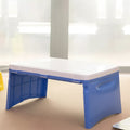 Vassoio da grembo portatile pieghevole in plastica per bambini, blu e bianco