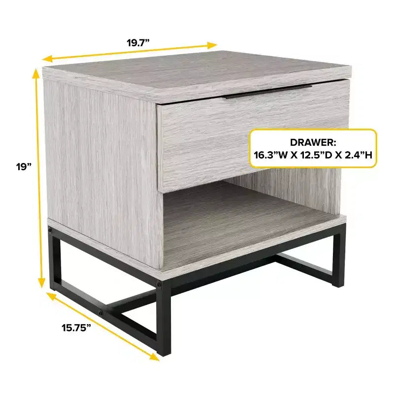 Caldwell Modern Drawer Storage Nightstand - Eco Dream